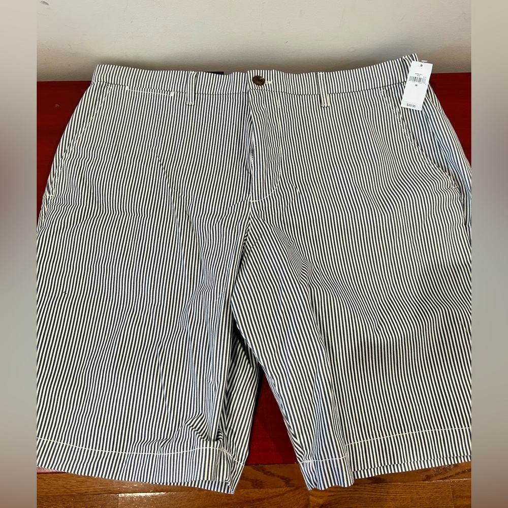 Men’s pinstripe blue and white shorts